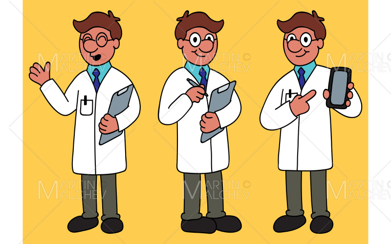 Cartoon-Wissenschaftler-Set Cartoon-Wissenschaftler-Set