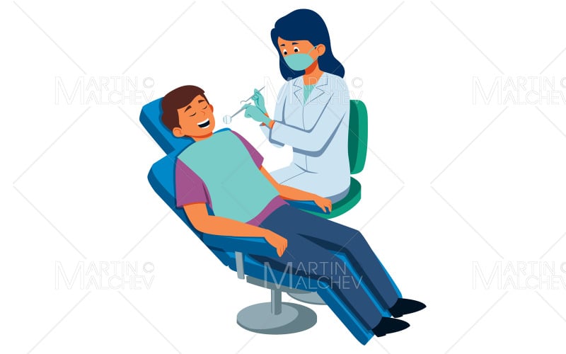 Dentista al lavoro illustrazione vettoriale