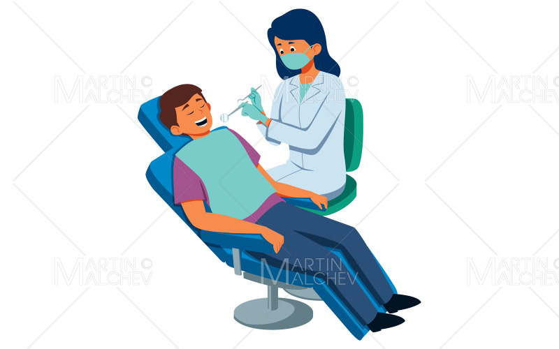 Dentista no trabalho ilustração vetorial