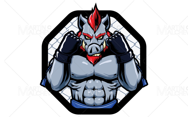 Ilustração vetorial de mascote MM Fight Club