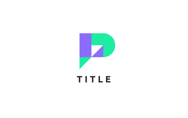 Logotipo de monograma Visual P Tech moderno