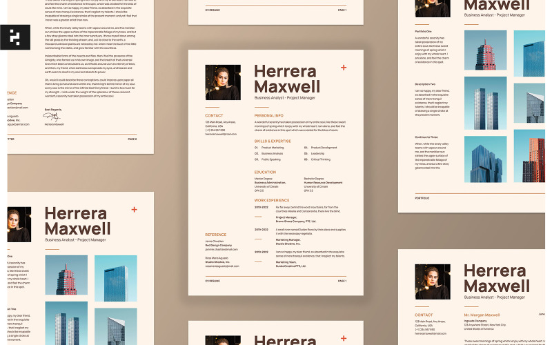 Modello di curriculum vitae - moderno stile svizzero