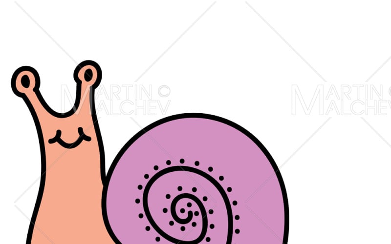 Tecknad rolig snigel vektorillustration