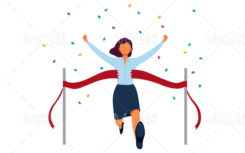 Vectorillustratie over de finishlijn