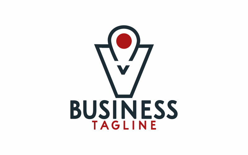 Buchstabe V-Punkt-Logo-Vorlage