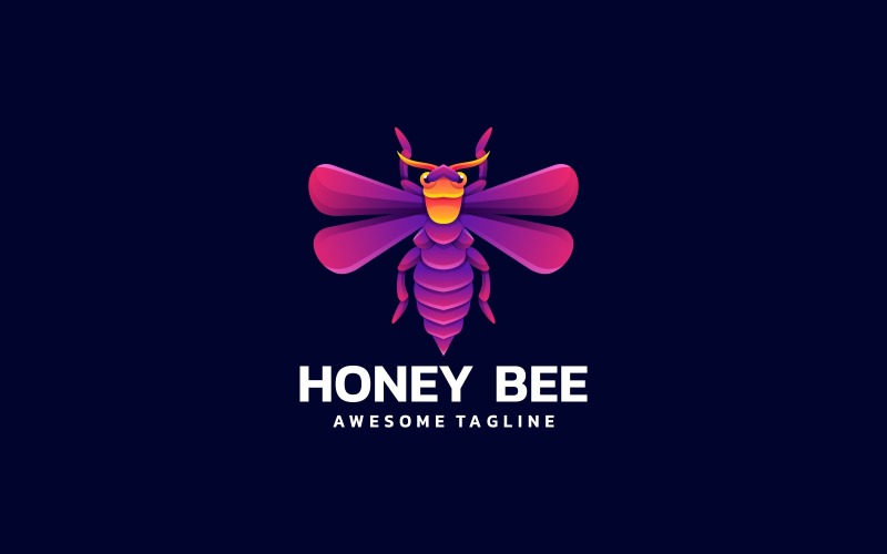 Honey Bee Color Gradient Logo