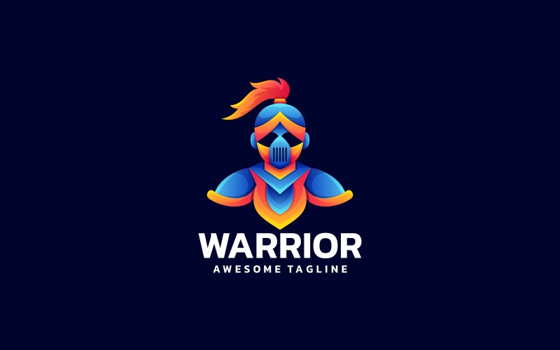 Logo colorido degradado guerrero