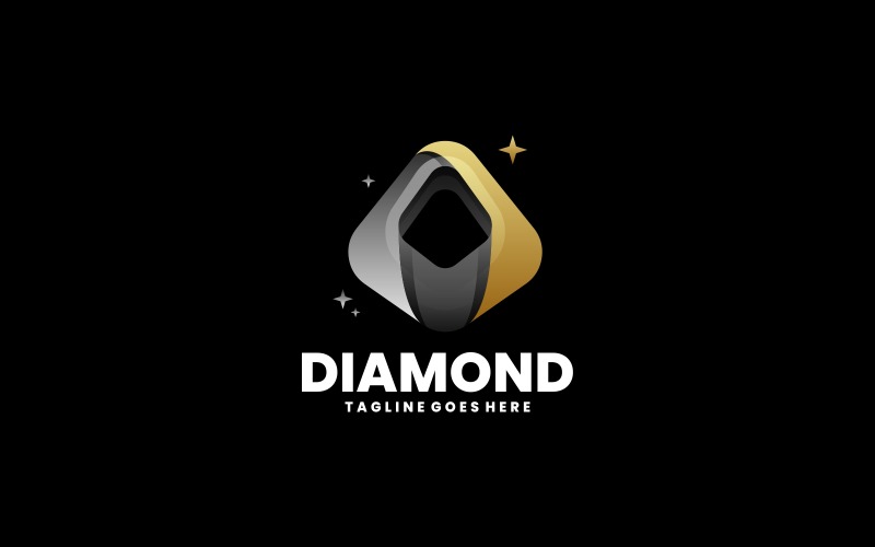 Logotipo Gradiente Dourado Diamante
