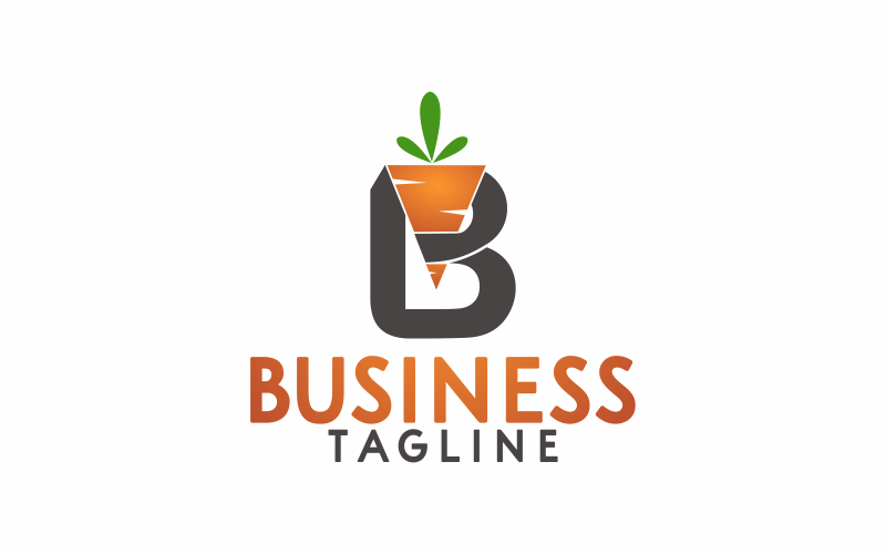 modello di logo moderno di carota lettera b
