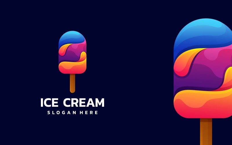 Морозиво барвистий логотип шаблон