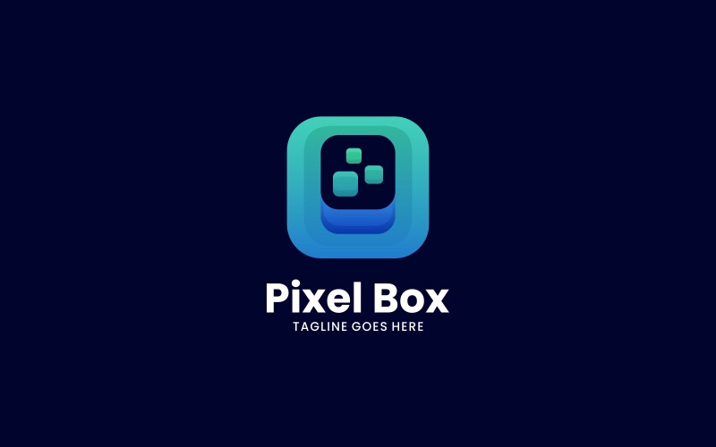 Pixel Box Gradient Logo Style #239571 - TemplateMonster