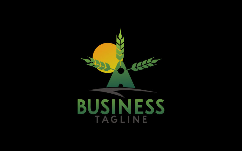 шаблон логотипа фермы пшеницы