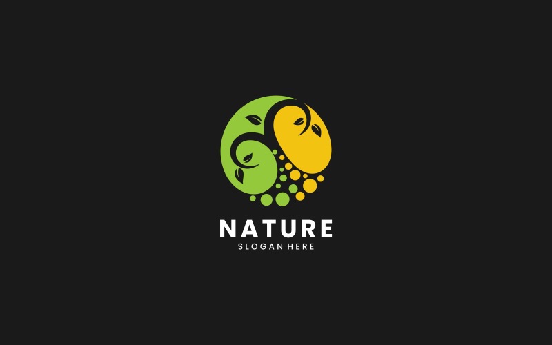 Style de logo couleur simple nature