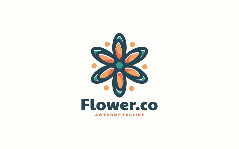 Virágok egyszerű kabalája logó stílus