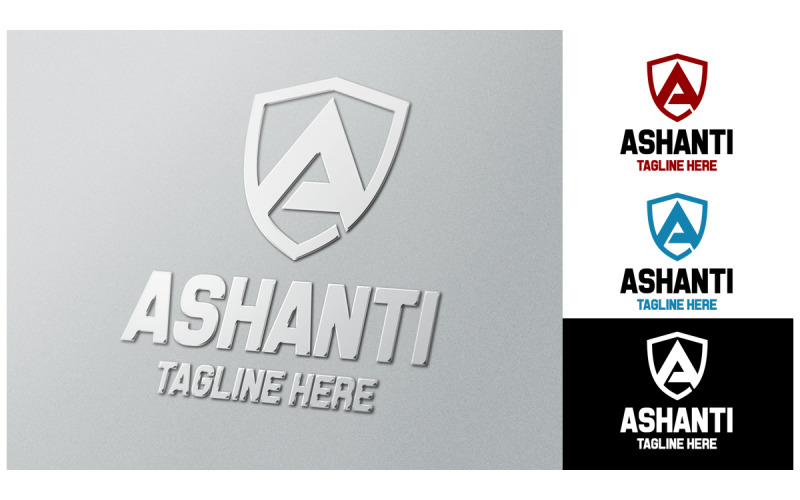 Ashanti - Modelo de Logotipo de Escudo com Letra A