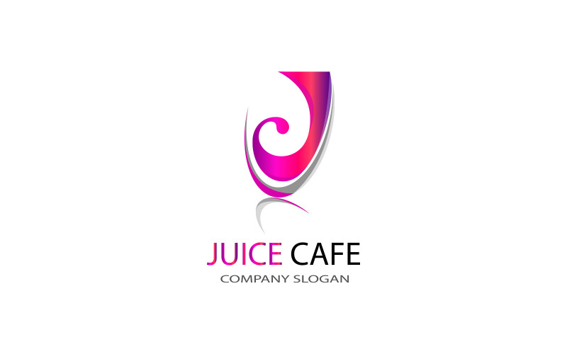 Juice Cafe för alla Juice Business Logotyp mall