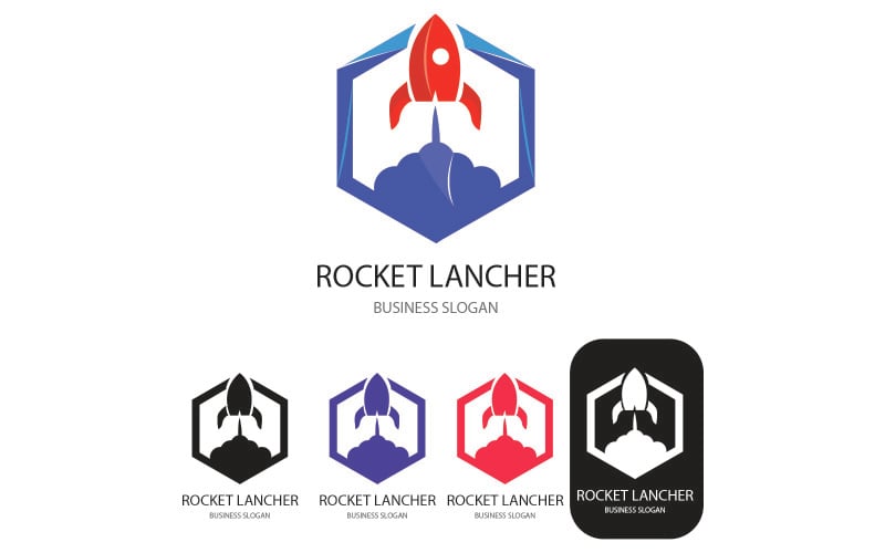 Le lancement de fusée est un logo de fusée pour les entreprises de lancement