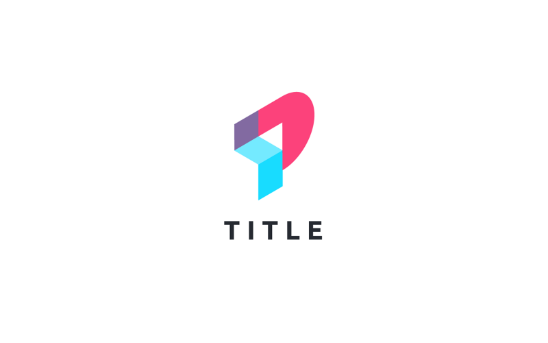 Modern Lite P Cyan Pink Monogram Logo