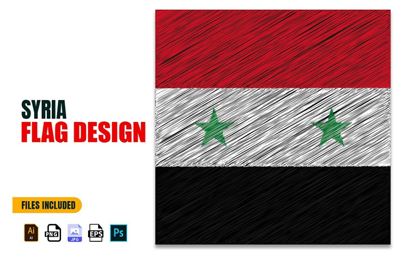 17 april Syrië Onafhankelijkheidsdag Vlag Ontwerp Illustratie