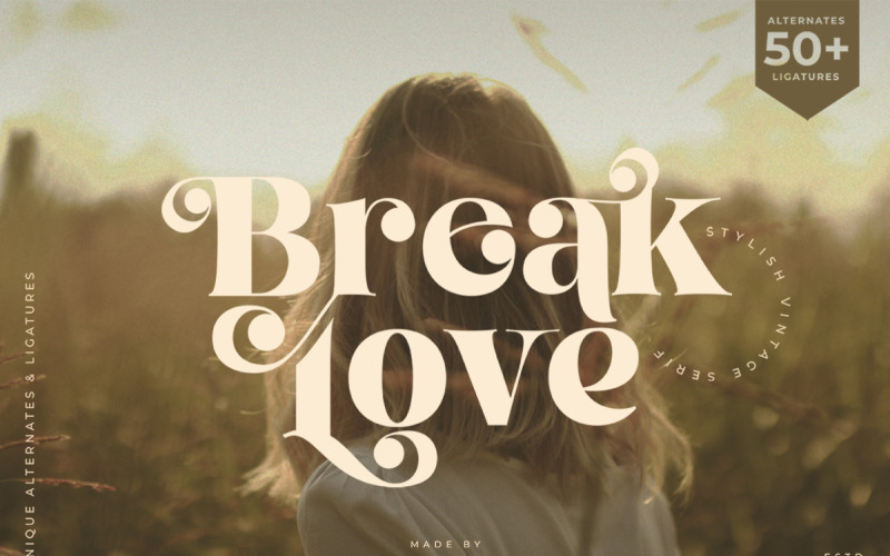Breek de liefde | Stijlvol retro-lettertype