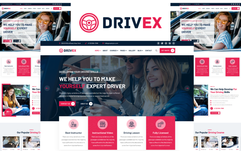 Drivex - HTML5 mall för körskola