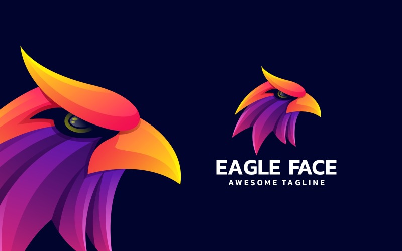 Eagle Face Gradient Logo-stijl