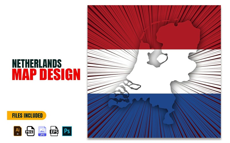 Ilustração do Design do Mapa do Dia da Libertação da Holanda