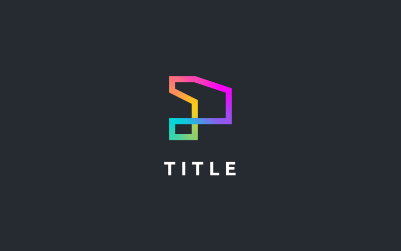 Modern Fresh P Line Shade Monogram Logotyp