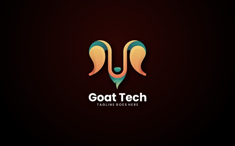 Stile del logo sfumato di capra Tech