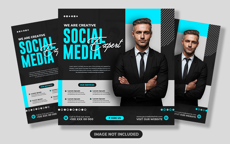 Modelo de postagem de mídia social e especialistas em SEO