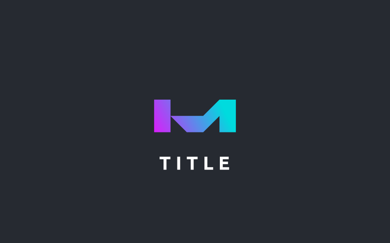 Modern Clean M Abstrakt Shade Monogram Logotyp