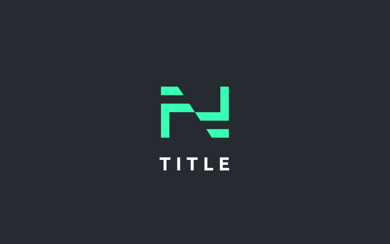 Modern schoon N NN Line Monogram groen logo