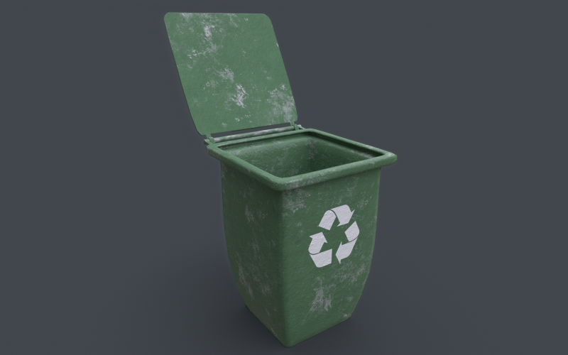 Prullenbak recyclen - Game Ready 3D-model