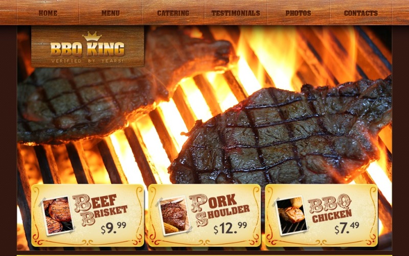 Plantilla web para sitio web de restaurante BBQ
