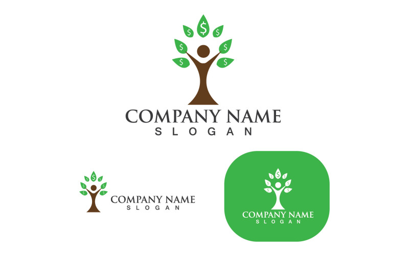 Albero verde foglia Eco Logo Vector V5