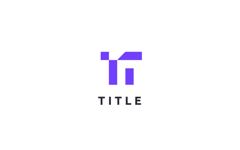 Modern stil T lila Tech Monogram Logotyp