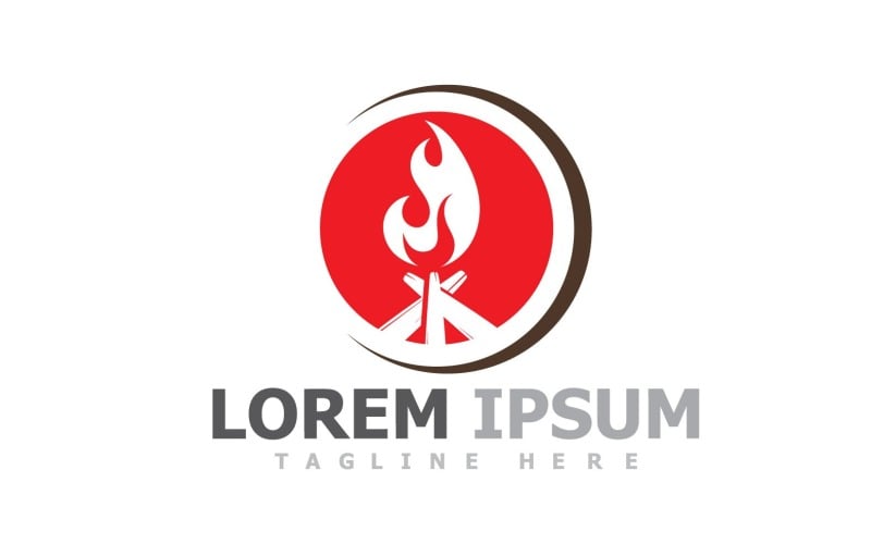 Feuer Flamme Lagerfeuer Logo V16