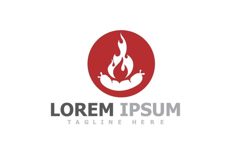 Logotipo de fogata de llama de fuego V11