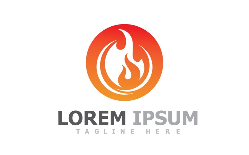 Logotipo de fogata de llama de fuego V17