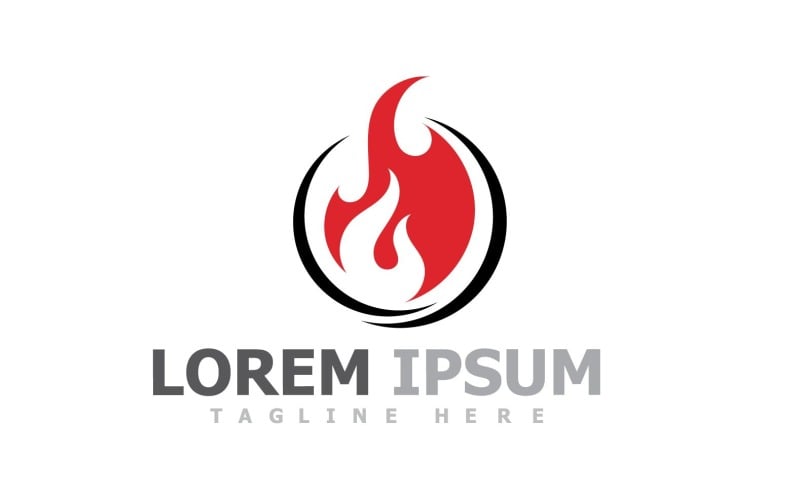 Logotipo de fogata de llama de fuego V6