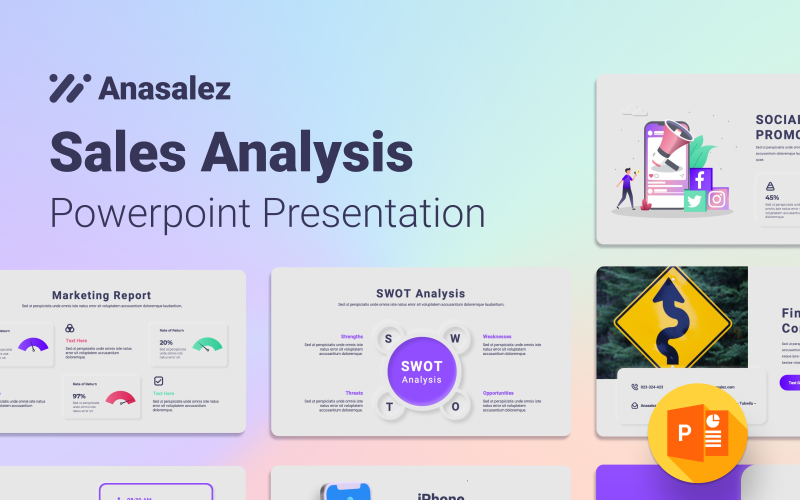 Anasalez - Modèle de présentation Powerpoint d'analyse des ventes