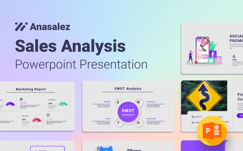 Anasalez - Modello di presentazione di PowerPoint per l'analisi delle vendite