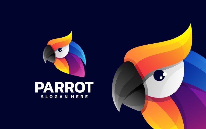 Дизайн логотипа с градиентом цвета попугая