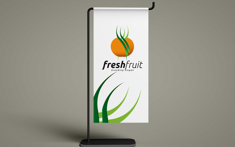 Дизайн логотипа свежих фруктов в саду