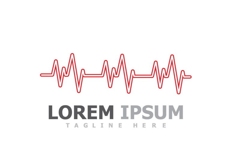 Linea di impulsi Heart Beat Logo Vector V16