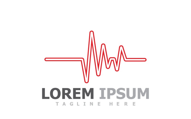 Linea di impulsi Heart Beat Logo Vector V17