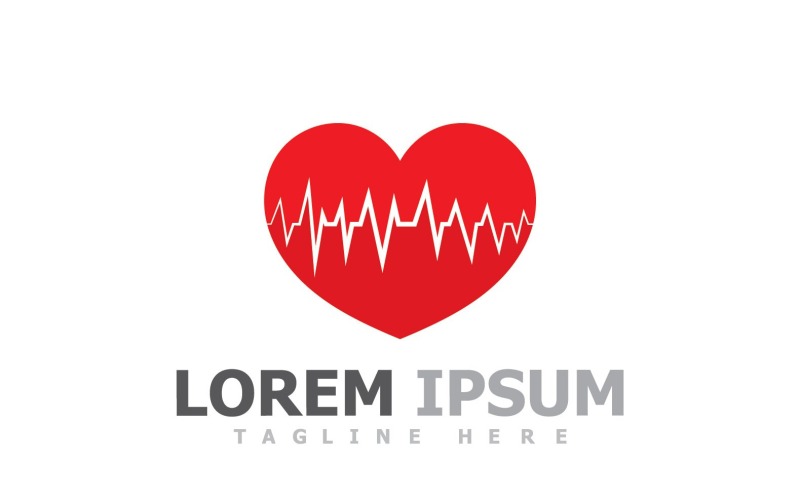Linea di impulsi Heart Beat Logo Vector V19