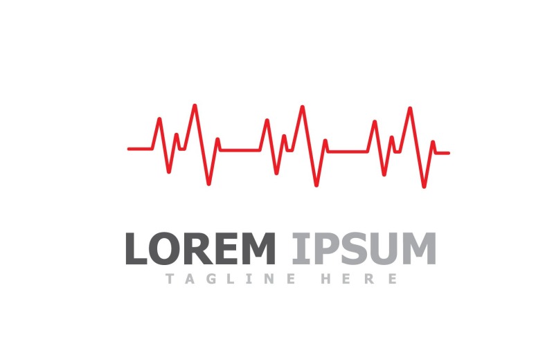 Linea di impulsi Heart Beat Logo Vector V5