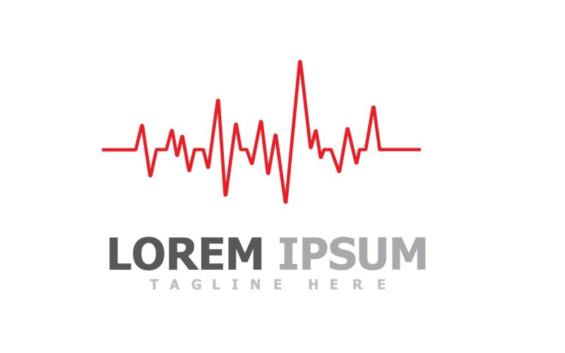 Linea di impulsi Heart Beat Logo Vector V7