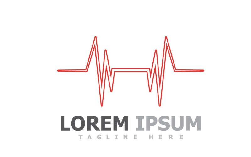 Logo pulsní linie Heart Beat Vector V12